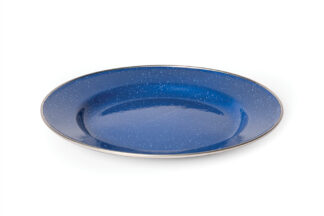 CAMPFIRE 26CM FLAT PLATE BLUE w/ Stainless Steel Rim
