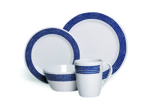 CAMPFIRE 16 PC MELAMINE DINNER SET- BLUE MOON